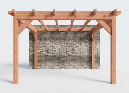 Constructiepakket aanbouwveranda | 4105x3905x2500mm | fijnbezaagd Douglas     CP-10.2051