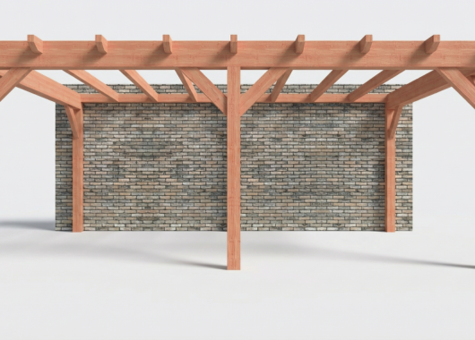 Constructiepakket aanbouwveranda | 6370x3905x2500mm | fijnbezaagd Douglas     CP-10.2059