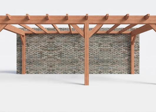 Constructiepakket aanbouwveranda | 7015x3905x2500mm rechts | fijnbezaagd Douglas     CP-10.2063