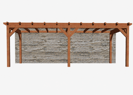 Constructiepakket aanbouwveranda | 7660x3905x2500mm | fijnbezaagd Douglas     CP-10.2066