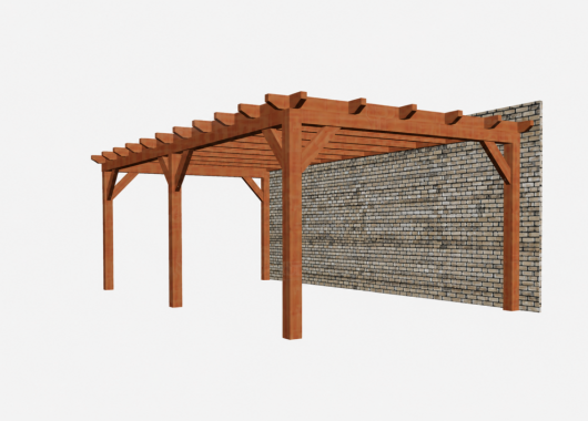 Constructiepakket aanbouwveranda | 7660x3905x2500mm | fijnbezaagd Douglas     CP-10.2066