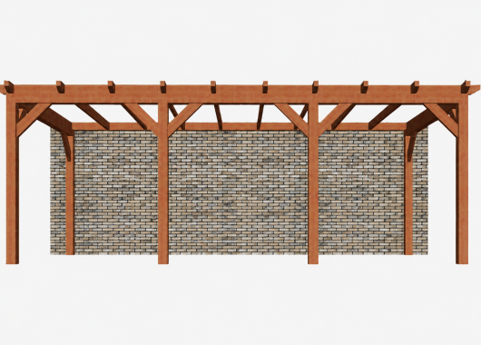 Constructiepakket aanbouwveranda | 7690x3905x2500mm | fijnbezaagd Douglas     CP-10.2067
