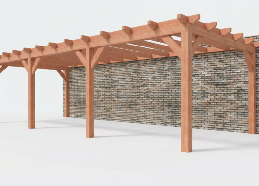 Constructiepakket aanbouwveranda | 9280x3905x2500mm | fijnbezaagd Douglas     CP-10.2074