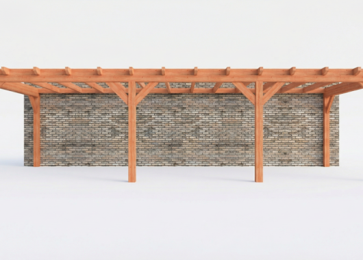 Constructiepakket aanbouwveranda | 9925x3905x2500mm links | fijnbezaagd Douglas     CP-10.2075
