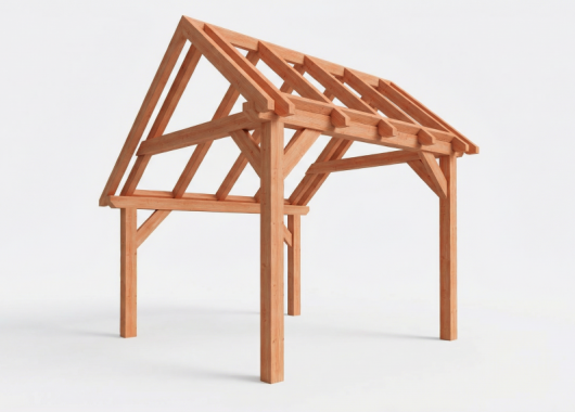Constructiepakket kapschuur | 3460x3460x3445mm | fijnbezaagd Douglas    CP-20.1000
