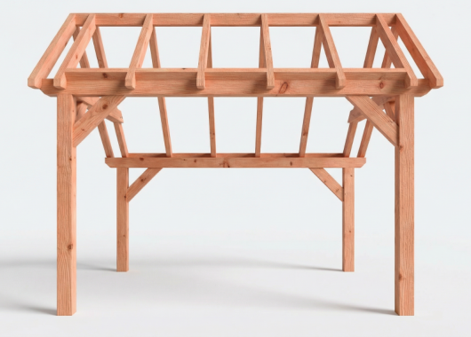 Constructiepakket kapschuur | 4105x3460x3445mm | fijnbezaagd Douglas    CP-20.1001