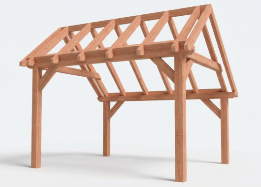Constructiepakket kapschuur | 4105x3460x3445mm | fijnbezaagd Douglas    CP-20.1001