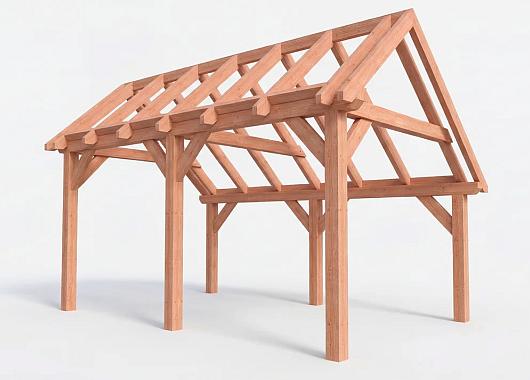 Constructiepakket kapschuur | 5310x3460x3445mm | fijnbezaagd Douglas    CP-20.1003