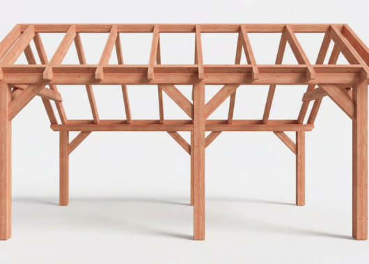 Constructiepakket kapschuur | 5840x3460x3445mm | fijnbezaagd Douglas    CP-20.1004