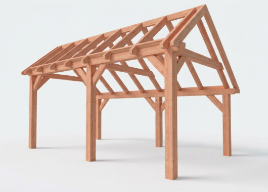 Constructiepakket kapschuur | 5840x3460x3445mm | fijnbezaagd Douglas    CP-20.1004