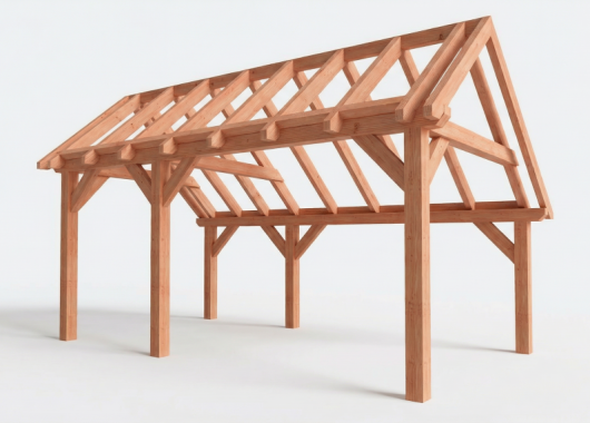 Constructiepakket kapschuur | 5885x3460x3445mm | fijnbezaagd Douglas    CP-20.1005