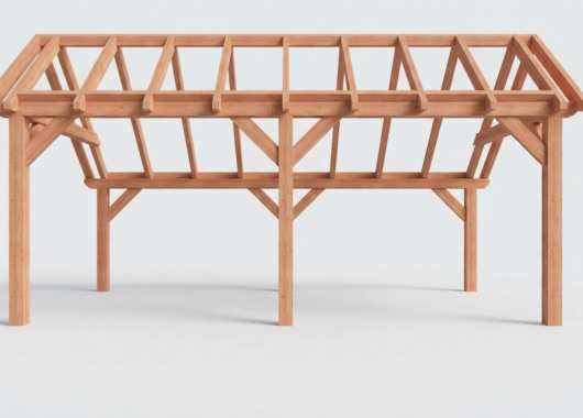 Constructiepakket kapschuur | 6370x3460x3445mm | fijnbezaagd Douglas    CP-20.1006