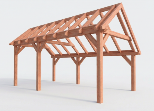 Constructiepakket kapschuur | 6485x3460x3445mm | fijnbezaagd Douglas    CP-20.1007