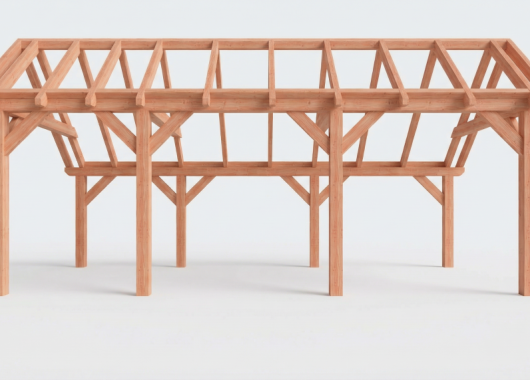 Constructiepakket kapschuur | 7090x3460x3445mm | fijnbezaagd Douglas    CP-20.1009