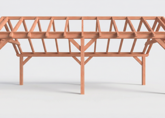 Constructiepakket kapschuur | 7660x3460x3445mm | fijnbezaagd Douglas    CP-20.1010