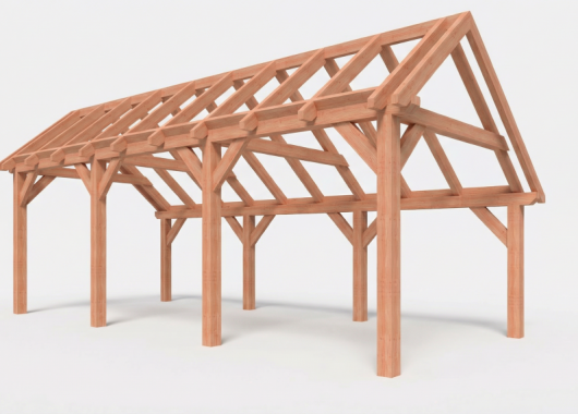 Constructiepakket kapschuur | 7690x3460x3445mm | fijnbezaagd Douglas    CP-20.1011