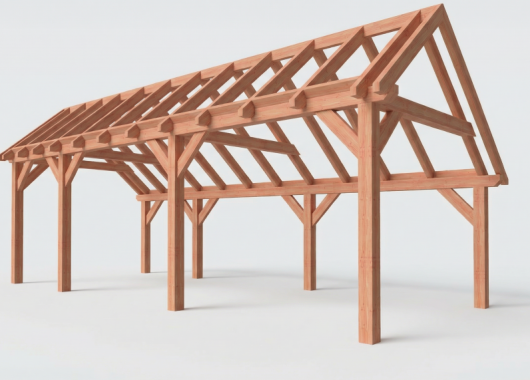 Constructiepakket kapschuur | 8150x3460x3445mm | fijnbezaagd Douglas    CP-20.1012