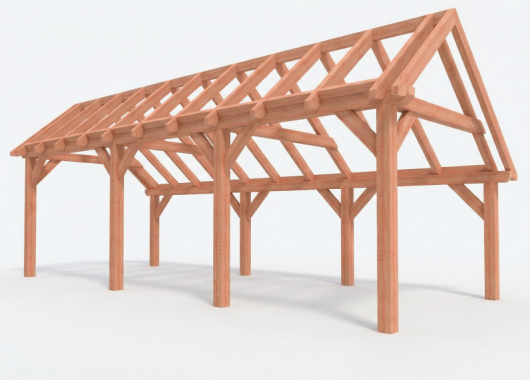 Constructiepakket kapschuur | 8220x3460x3445mm | fijnbezaagd Douglas    CP-20.1013