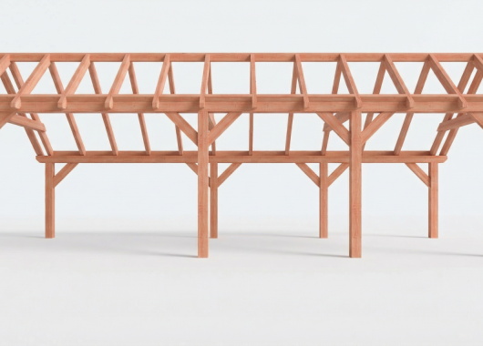 Constructiepakket kapschuur | 8865x3460x3445mm | fijnbezaagd Douglas    CP-20.1014