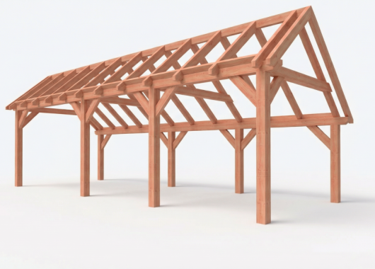 Constructiepakket kapschuur | 8865x3460x3445mm | fijnbezaagd Douglas    CP-20.1014