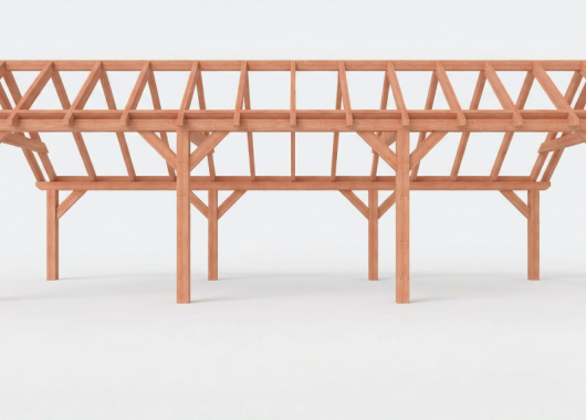 Constructiepakket kapschuur | 9280x3460x3445mm | fijnbezaagd Douglas    CP-20.1015