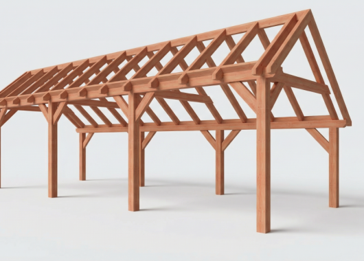 Constructiepakket kapschuur | 9280x3460x3445mm | fijnbezaagd Douglas    CP-20.1015