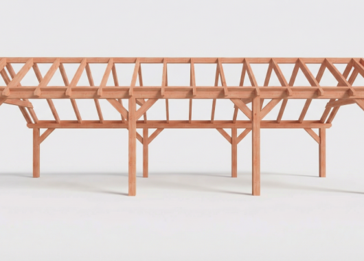 Constructiepakket kapschuur | 9925x3460x3445mm | fijnbezaagd Douglas    CP-20.1016