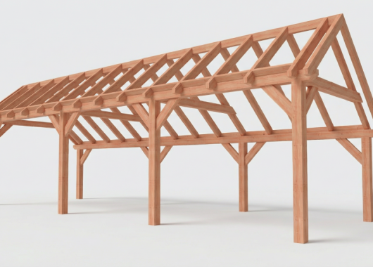 Constructiepakket kapschuur | 9925x3460x3445mm | fijnbezaagd Douglas    CP-20.1016