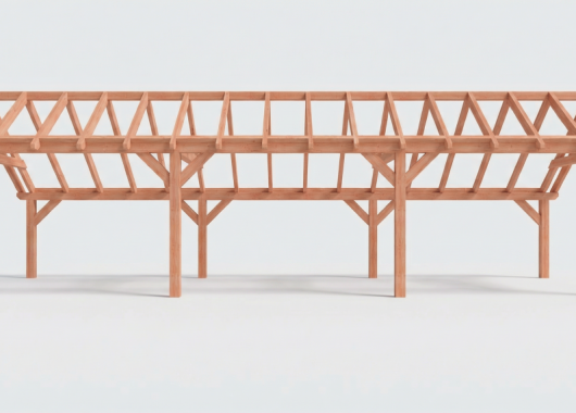Constructiepakket kapschuur | 11215x3460x3445mm | fijnbezaagd Douglas    CP-20.1017