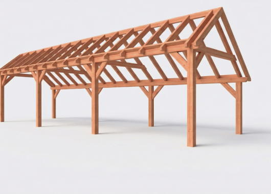 Constructiepakket kapschuur | 11215x3460x3445mm | fijnbezaagd Douglas    CP-20.1017