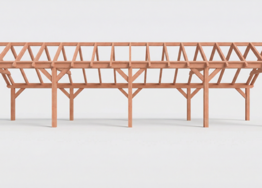 Constructiepakket kapschuur | 12190x3460x3445mm | fijnbezaagd Douglas    CP-20.1018