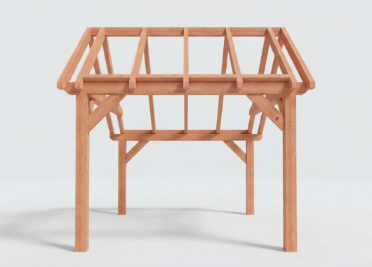 Constructiepakket kapschuur | 3460x4105x3715mm | fijnbezaagd Douglas    CP-20.1025