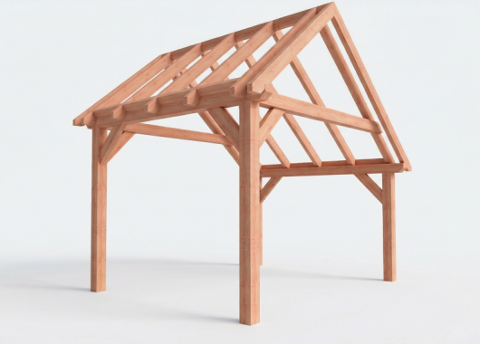 Constructiepakket kapschuur | 3460x4105x3715mm | fijnbezaagd Douglas    CP-20.1025