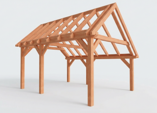 Constructiepakket kapschuur | 5240x4105x3715mm | fijnbezaagd Douglas    CP-20.1027