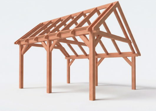 Constructiepakket kapschuur | 5310x4105x3715mm | fijnbezaagd Douglas    CP-20.1028