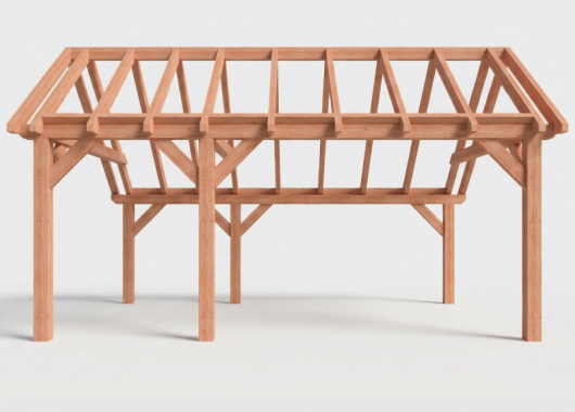 Constructiepakket kapschuur | 5885x4105x3715mm | fijnbezaagd Douglas    CP-20.1030