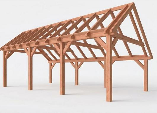 Constructiepakket kapschuur | 8220x4105x3715mm | fijnbezaagd Douglas    CP-20.1038