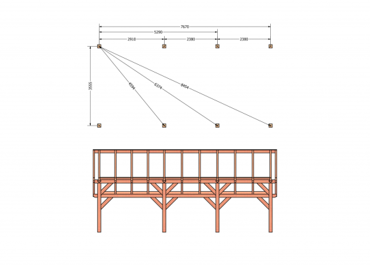 Constructiepakket kapschuur | 8220x4105x3715mm | fijnbezaagd Douglas    CP-20.1038