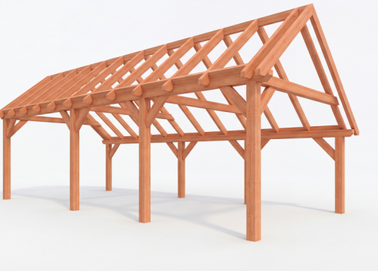 Constructiepakket kapschuur | 8865x4105x3715mm | fijnbezaagd Douglas    CP-20.1039