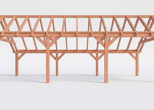 Constructiepakket kapschuur | 9280x4105x3715mm | fijnbezaagd Douglas    CP-20.1040