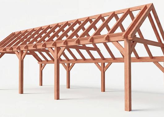 Constructiepakket kapschuur | 9925x4105x3715mm | fijnbezaagd Douglas    CP-20.1041