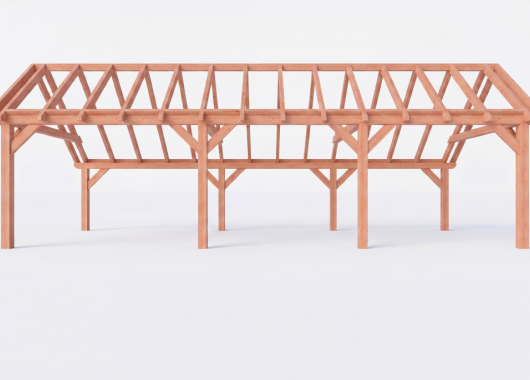 Constructiepakket kapschuur | 9925x4105x3715mm | fijnbezaagd Douglas    CP-20.1041