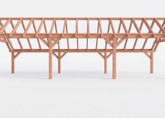 Constructiepakket kapschuur | 11215x4105x3715mm | fijnbezaagd Douglas    CP-20.1042