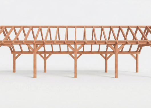 Constructiepakket kapschuur | 12190x4105x3715mm | fijnbezaagd Douglas    CP-20.1043