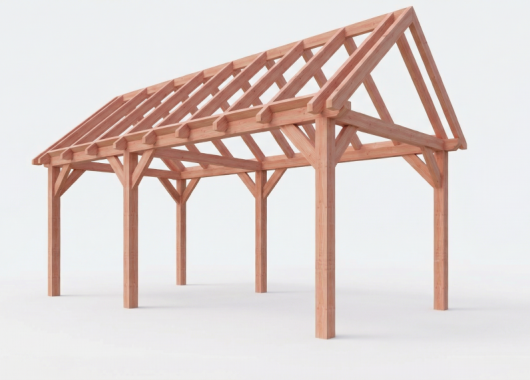 Constructiepakket zadeldak | 6485x3460x3760mm | fijnbezaagd Douglas    CP-20.2007