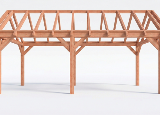 Constructiepakket zadeldak | 7015x3460x3760mm | fijnbezaagd Douglas    CP-20.2008