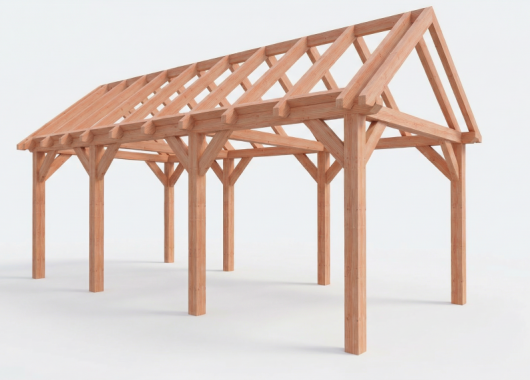 Constructiepakket zadeldak | 7090x3460x3760mm | fijnbezaagd Douglas    CP-20.2009
