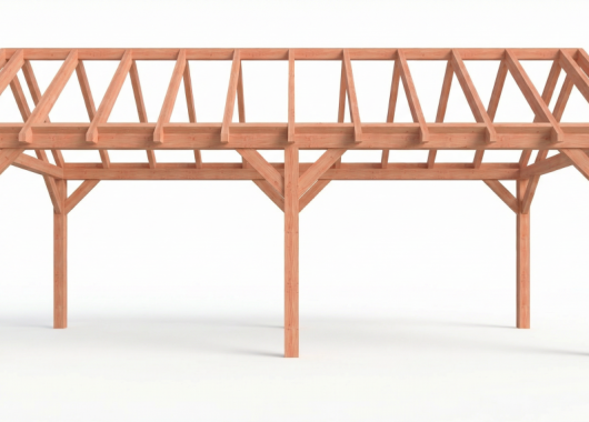 Constructiepakket zadeldak | 7660x3460x3760mm | fijnbezaagd Douglas    CP-20.2010