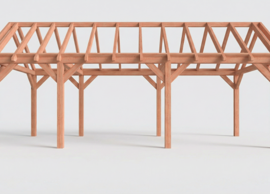 Constructiepakket zadeldak | 8150x3460x3760mm | fijnbezaagd Douglas    CP-20.2012