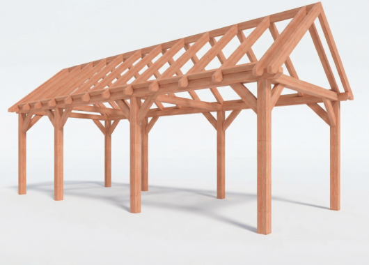 Constructiepakket zadeldak | 8150x3460x3760mm | fijnbezaagd Douglas    CP-20.2012